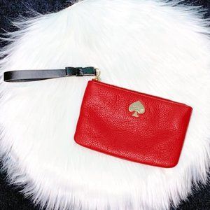 Kate Spade Leroy Street Red Leather Wristlet